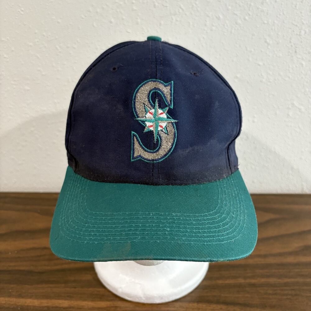 Seattle Mariners MLB Logo 7 Snapback Hat Blue‎ Green OSFM Baseball Cap Two Tone